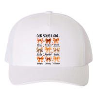 Retro Fall Pumpkin Bow God Says You Are Yupoong Adult 5-Panel Trucker Hat