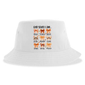 Retro Fall Pumpkin Bow God Says You Are Sustainable Bucket Hat