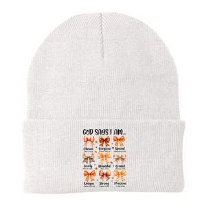 Retro Fall Pumpkin Bow God Says You Are Knit Cap Winter Beanie