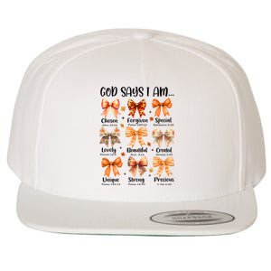 Retro Fall Pumpkin Bow God Says You Are Wool Snapback Cap