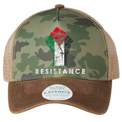 Raised Fist Palestine Flag Save Gaza Legacy Tie Dye Trucker Hat