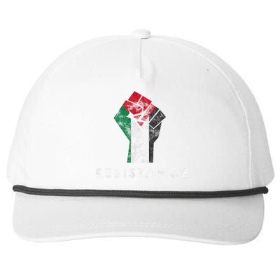 Raised Fist Palestine Flag Save Gaza Snapback Five-Panel Rope Hat