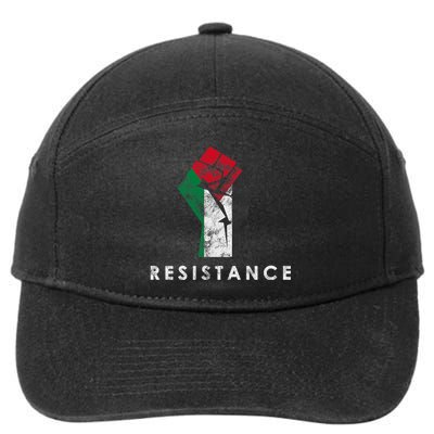 Raised Fist Palestine Flag Save Gaza 7-Panel Snapback Hat