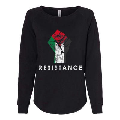 Raised Fist Palestine Flag Save Gaza Womens California Wash Sweatshirt