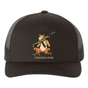 Random Funny Quirky Frog Rifle Froginator Yupoong Adult 5-Panel Trucker Hat