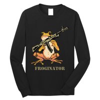 Random Funny Quirky Frog Rifle Froginator Long Sleeve Shirt