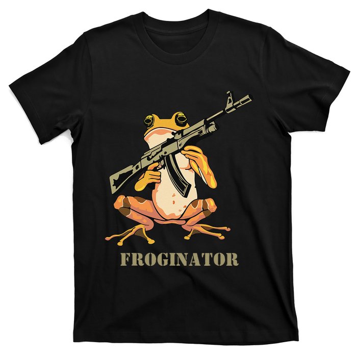 Random Funny Quirky Frog Rifle Froginator T-Shirt