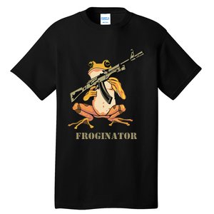 Random Funny Quirky Frog Rifle Froginator Tall T-Shirt