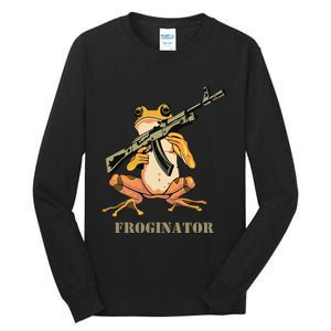 Random Funny Quirky Frog Rifle Froginator Tall Long Sleeve T-Shirt