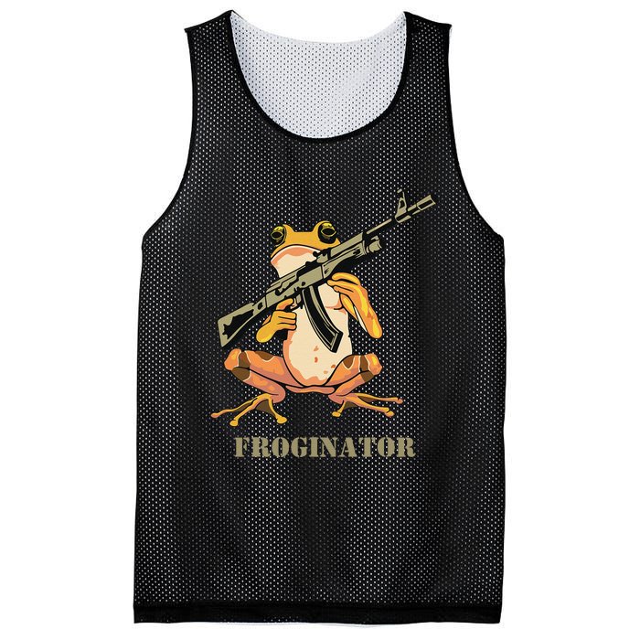 Random Funny Quirky Frog Rifle Froginator Mesh Reversible Basketball Jersey Tank