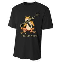 Random Funny Quirky Frog Rifle Froginator Performance Sprint T-Shirt