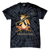 Random Funny Quirky Frog Rifle Froginator Tie-Dye T-Shirt