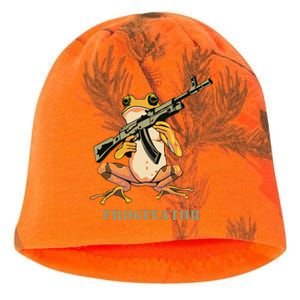 Random Funny Quirky Frog Rifle Froginator Kati - Camo Knit Beanie