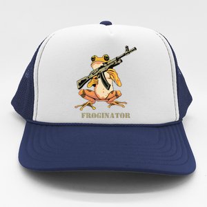 Random Funny Quirky Frog Rifle Froginator Trucker Hat