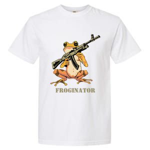 Random Funny Quirky Frog Rifle Froginator Garment-Dyed Heavyweight T-Shirt