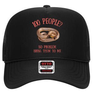 Retro Funny Quote Inland Taipan Snake High Crown Mesh Back Trucker Hat