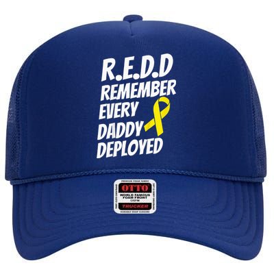 Red Friday Remember Everyone Deployed Military Gift High Crown Mesh Back Trucker Hat