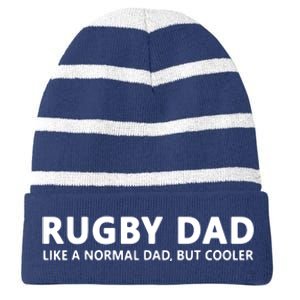 Rugby Father Rugby Dad Striped Beanie with Solid Band