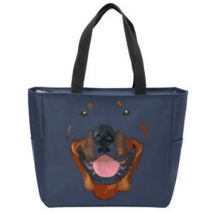 Rottweiler Face Zip Tote Bag