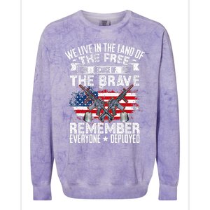 Red Friday Remember Everyone Deployed USA Flag Military Colorblast Crewneck Sweatshirt