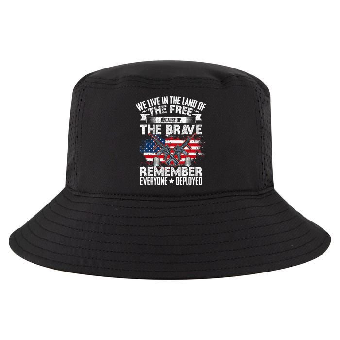 Red Friday Remember Everyone Deployed USA Flag Military Cool Comfort Performance Bucket Hat