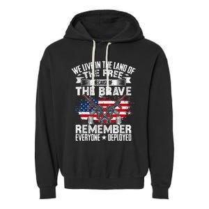 Red Friday Remember Everyone Deployed USA Flag Military Garment-Dyed Fleece Hoodie