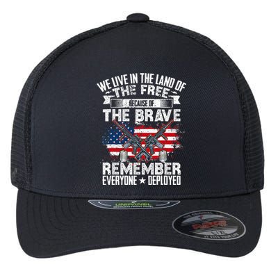 Red Friday Remember Everyone Deployed USA Flag Military Flexfit Unipanel Trucker Cap