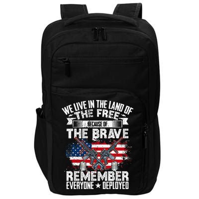 Red Friday Remember Everyone Deployed USA Flag Military Impact Tech Backpack