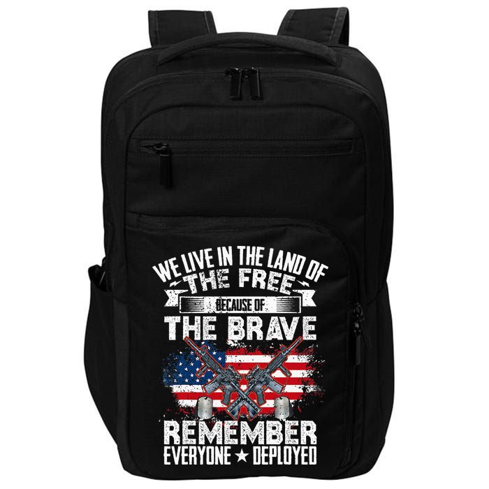Red Friday Remember Everyone Deployed USA Flag Military Impact Tech Backpack