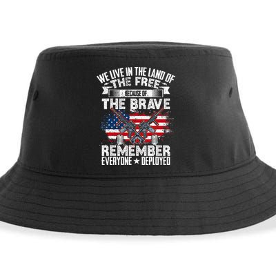 Red Friday Remember Everyone Deployed USA Flag Military Sustainable Bucket Hat