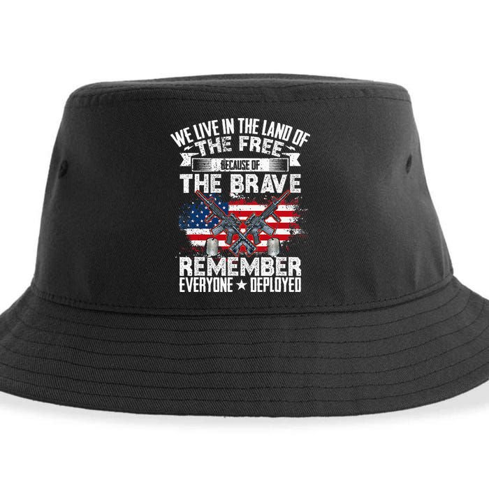 Red Friday Remember Everyone Deployed USA Flag Military Sustainable Bucket Hat