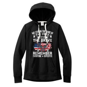 Red Friday Remember Everyone Deployed USA Flag Military Women's Fleece Hoodie