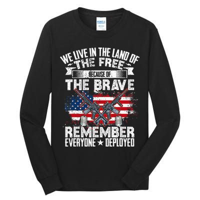 Red Friday Remember Everyone Deployed USA Flag Military Tall Long Sleeve T-Shirt