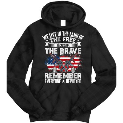 Red Friday Remember Everyone Deployed USA Flag Military Tie Dye Hoodie