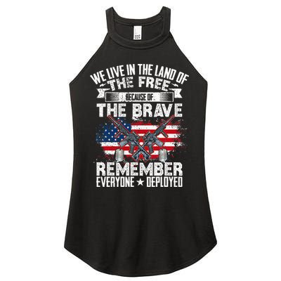 Red Friday Remember Everyone Deployed USA Flag Military Women's Perfect Tri Rocker Tank