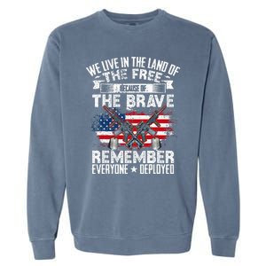 Red Friday Remember Everyone Deployed USA Flag Military Garment-Dyed Sweatshirt