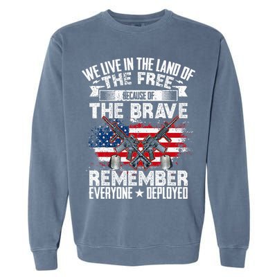 Red Friday Remember Everyone Deployed USA Flag Military Garment-Dyed Sweatshirt