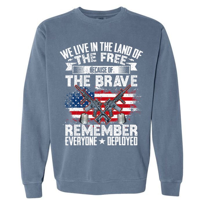 Red Friday Remember Everyone Deployed USA Flag Military Garment-Dyed Sweatshirt