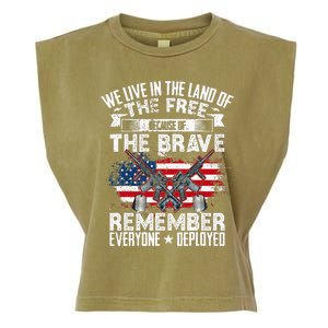 Red Friday Remember Everyone Deployed USA Flag Military Garment-Dyed Women's Muscle Tee