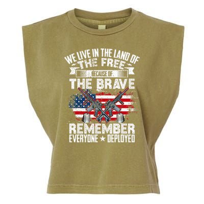 Red Friday Remember Everyone Deployed USA Flag Military Garment-Dyed Women's Muscle Tee