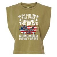 Red Friday Remember Everyone Deployed USA Flag Military Garment-Dyed Women's Muscle Tee