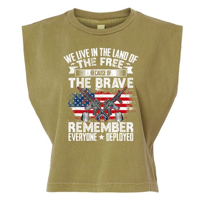 Red Friday Remember Everyone Deployed USA Flag Military Garment-Dyed Women's Muscle Tee