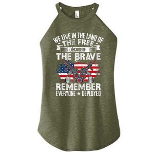 Red Friday Remember Everyone Deployed USA Flag Military Women's Perfect Tri Rocker Tank