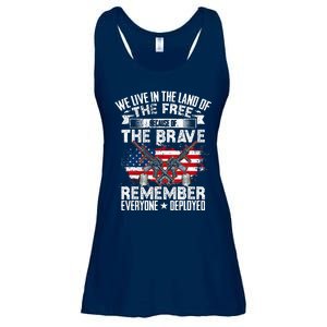 Red Friday Remember Everyone Deployed USA Flag Military Ladies Essential Flowy Tank