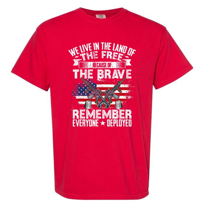 Red Friday Remember Everyone Deployed USA Flag Military Garment-Dyed Heavyweight T-Shirt