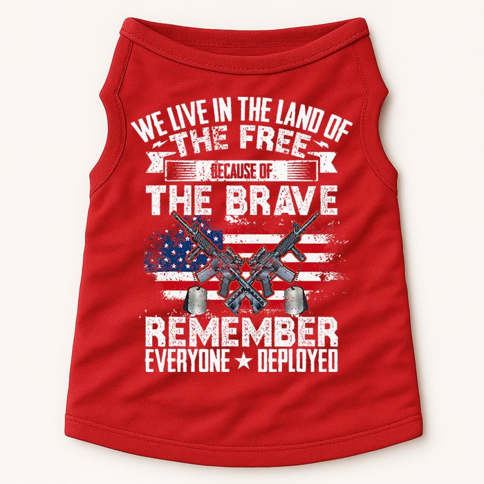 Red Friday Remember Everyone Deployed USA Flag Military Doggie Tank