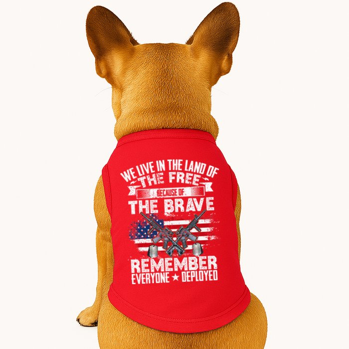 Red Friday Remember Everyone Deployed USA Flag Military Doggie Tank