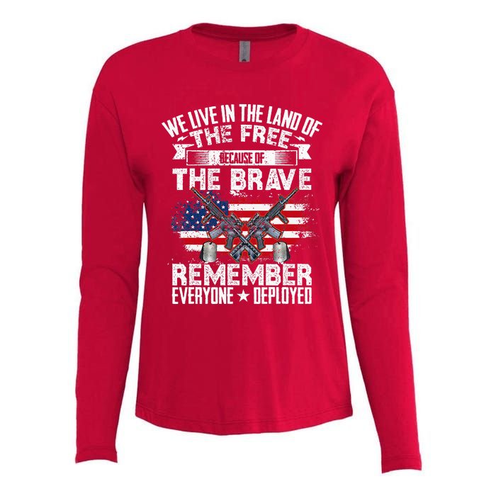 Red Friday Remember Everyone Deployed USA Flag Military Womens Cotton Relaxed Long Sleeve T-Shirt