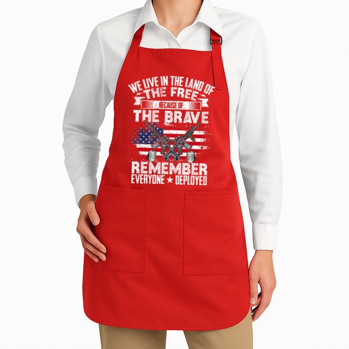 Red Friday Remember Everyone Deployed USA Flag Military Apron