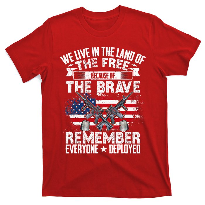 Red Friday Remember Everyone Deployed USA Flag Military T-Shirt